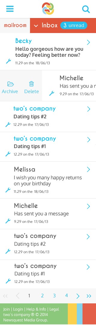 two's company mailroom mobile breakpoint