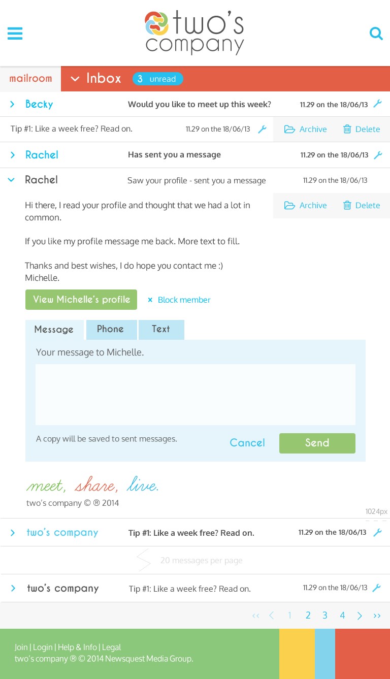 two's company mailroom tablet breakpoint