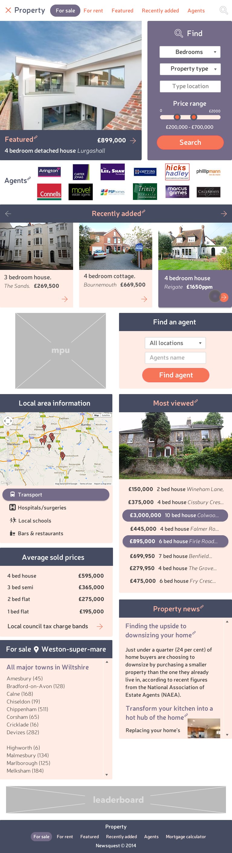 Property landing page tablet breakpoint
