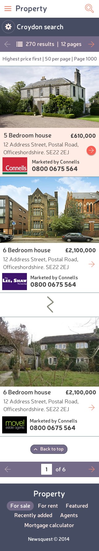 Property search page mobile breakpoint