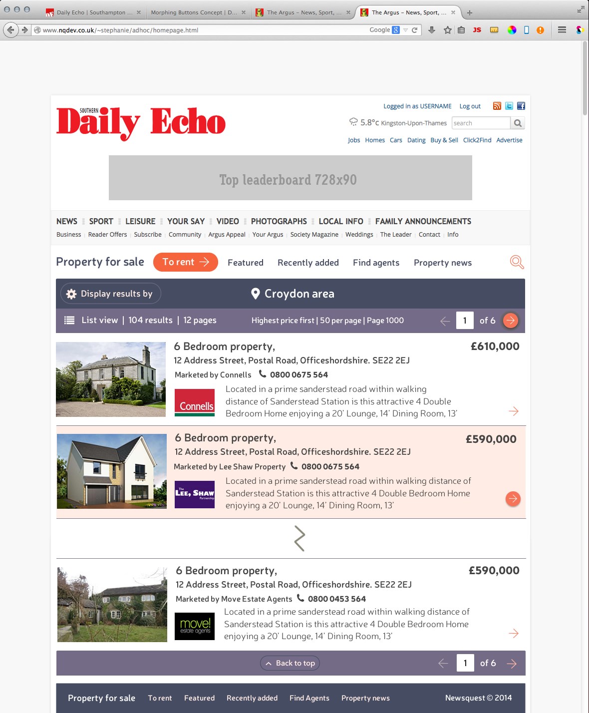 Property search page desktop breakpoint