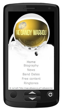 Dandy Warhols Mobile Site